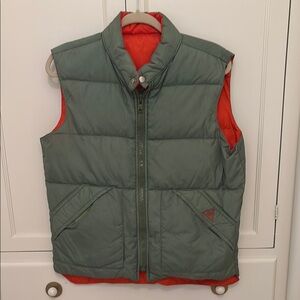 Green and Orange Vintage Hunter Puffer Vest - Reversable